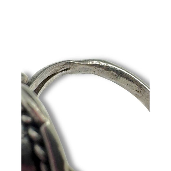 Green Turquoise Native American Sterling Silver Ring Hand Crafted Size 7 - Picture 8 of 11